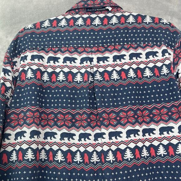 Chubbies Reversible Long Sleeve Button Down Shirt Mens XL Western Pearl‎ Snap - Picture 6 of 16